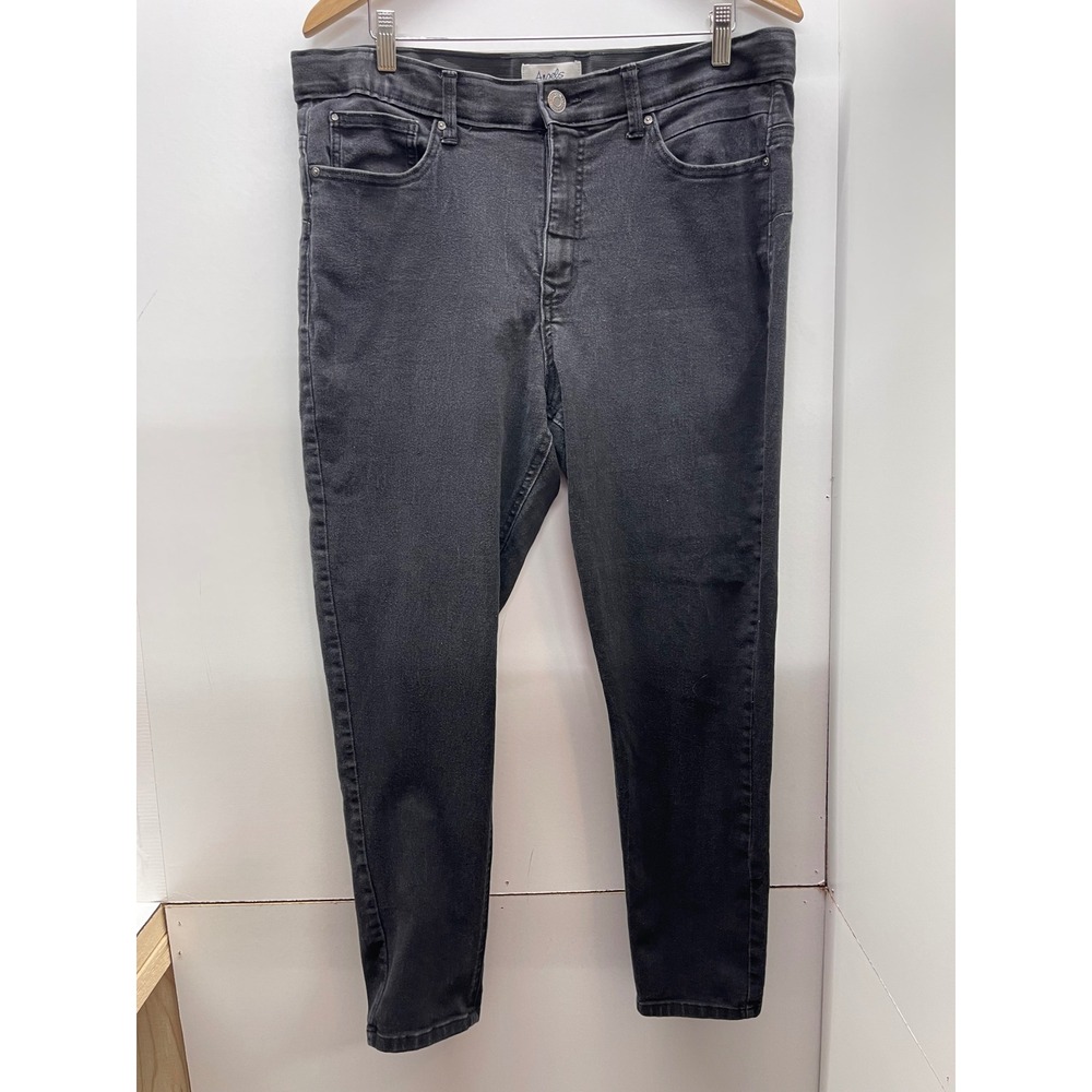 Angels Forever Young 360 Sculpt Skinny Jeans Womens 16 Black High Rise Stretch